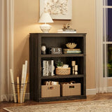 GAOMON 3 Tier Bookcase, Farmhouse Book Shelf with Storage Open Display Bookshelves, 40" Low Book Case Wooden 3 Shelf Bookcase Home Decor Furniture for Home Office, Living Room, Bed Room - Oak GAOMON