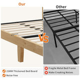 GAOMON Queen Size Rattan Bed Frame, Rattan Bed with LED Light & Natural Headboard, Boho, Storage Space Underneth, Sturdy Wooden Slats Support, No Box Spring Needed GAOMON