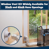 Pearwow Window Vent Kit for 3" and 4" Vent Hose,Adjustable Window Vent Panels with Louvered Vent Cover,Switchable Hood for 3"/4" Exhaust Ventilation of Dryer,Laser Engraver & 3D Printer Enclosure Pearwow