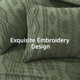 WRENSONGE Queen Comforter Set with Sheets - 7 Pieces Olive Green Tufted Bed in a Bag Queen Shabby Chic Bedding Sets with 1 Comforter, 2 Sheets, 2 Pillowcases & 2 Shams WRENSONGE