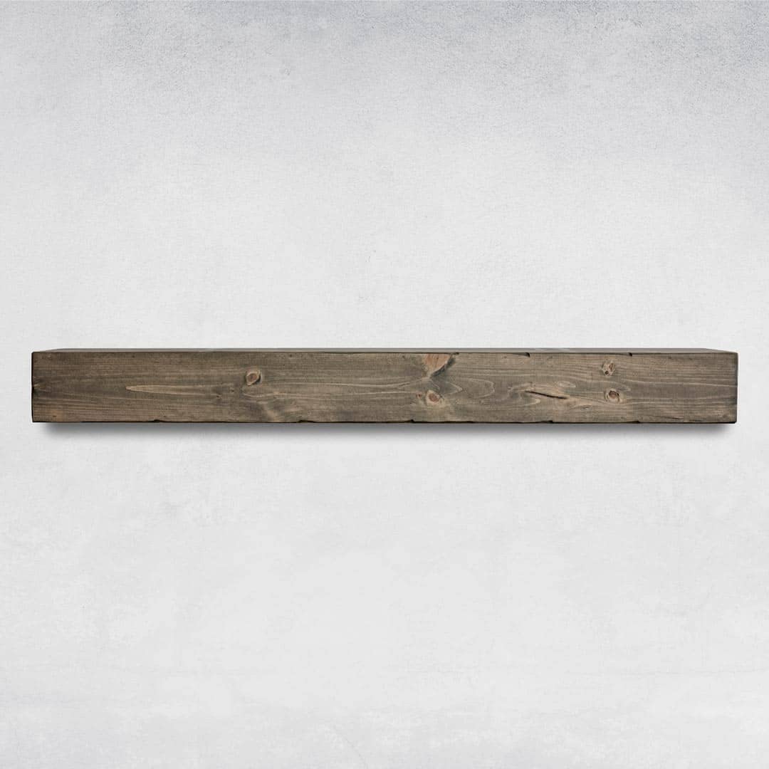Fireplace Mantel, Rustic, Shelf, Floating Mantle, Real Wood, Beam, URBANDI (Grey, 84Lx6Hx8D) Generic