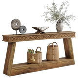 LITTLE TREE 70.87" Long Farmhouse Console Table, 2-Tier Shelf Narrow Accent Entryway Sofa Table for Living Room, Behind Couch, Hallway - Brown LITTLE TREE