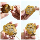 Cat & Dog Hair Keychain - Paw Shaped Leather Memorial Keepsake for Dog Cat Fur Storage, Pet Fur Keepsake Collector with Refillable Capsule (3PCS)