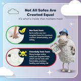 Serta Copenhagen Rolled Arm Sofa, Easy Care Polyester, Soft Pillow Back, Pocket Coil Seat Cushions, Removable Covers, Couch for Small Spaces, Living Rooms or Bedrooms, 61" Loveseat, Tan Serta