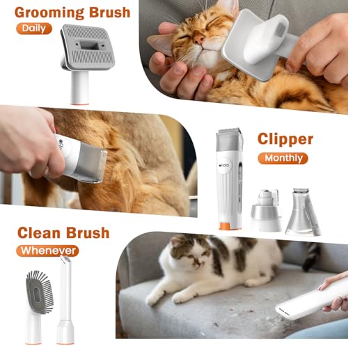 Afloia Dog Grooming Kit, Pet Grooming Vacuum & Dog Clippers Nail Trimmer Grinder & Dog Brush for Shedding with 6 Pet Grooming Tools, Low Noise Dog Hair Remover Pet Grooming Supplies for Dog Cat Afloia