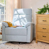 DaVinci Suzy Electronic Swivel Recliner with USB Port in Heathered Blue, GREENGUARD Gold & CertiPUR-US® Certified DaVinci