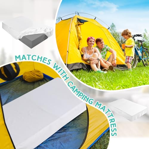 Breling Fitted Sheet (Sheet Only) Compatible with Milliard Trifold Mattress Folding Mattress Fitted Microfiber Bedsheet for Camp Bunk Rvs Bed(White,Single,4'') Breling