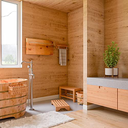 ALFI brand AB6604 15-Inch Solid Cedar Wood Foot Soaking Barrel Bucket with Matching Spoon ALFI brand