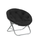 Urban Lifestyle Faux Fur Saucer Chair, One Size, Black Urban Lifestyle