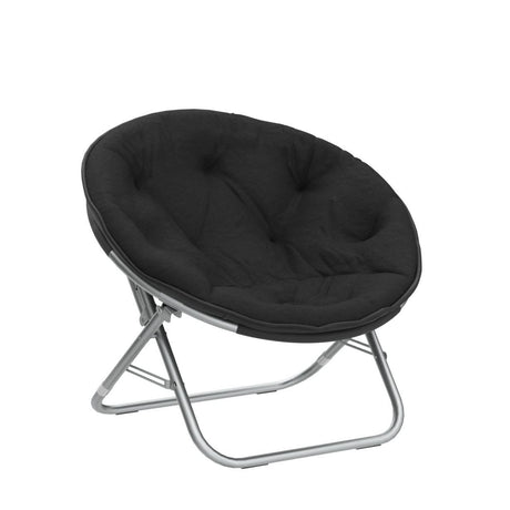 Urban Lifestyle Faux Fur Saucer Chair, One Size, Black Urban Lifestyle