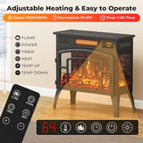 Kucreiheat Electric Fireplace Heater 23" w/Remote, 3D Flame Effects, 750/1500W Electric Heater Fireplace w/Timer, Overheat Protection, Energy Saving Electric Fireplace Stove for Indoor Use, Black Kucreiheat