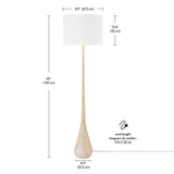 Globe Electric 52112 Kanana 65" Floor Lamp, Faux Wood, Cotton Shade Globe Electric
