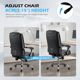 Massage Office Chair with Foot Rest,6 Points Vibration and Heat Ergonomic Executive Desk Chair for Heavy People,500lbs Big and Tall Office Chairs with Reclining High Back for Home Office KWKSV