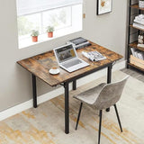 VASAGLE Folding Dining Table, Drop Leaf Extendable, for Small Spaces, Seats 2-4 People, Industrial, 33.3 x 30.7 x 30 Inches,Brown VASAGLE