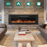 YITAHOME 36" Electric Fireplace Inserts, Fireplace Heaters for Indoor Use, Recessed or Wall Mounted, Remote Control with Timer, Adjustable Temperature, Adjustable Flame Color and Brightness, Crystals YITAHOME