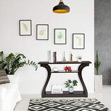 ZenStyle Wood Console Table with Curved Legs and Shelf, 3 Tier Modern Accent Sofa Table for Entryway, Living Room, Hallway, 47 in Wide, Easy Assembly (Cappuccino/Dark Brown) ZenStyle