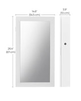 SONGMICS Lockable Jewelry Cabinet Armoire with Mirror, Wall-Mounted Space Saving Jewelry Storage Organizer, White UJJC51WT SONGMICS