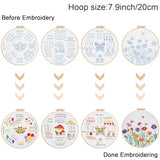 Louise Maelys Embroidery Kits for Beginners,4 Packs Practice Tool,Beginner Embroidery Kit for Adults,Learn 30 Basic Stitches,DIY Hand Sewing Gift Cross Stitch Starter with Hoop and Instruction