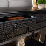 Safavieh Home Collection Haines Black 4-Drawer Bottom Shelf Console Table SAFAVIEH
