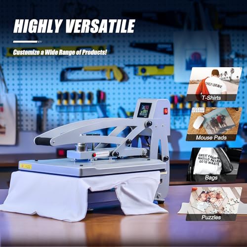 CREWORKS 16x20 Inch Heat Press Machine with Slide Out Base, Auto Open Clamshell Heat Press, Digital Clam Heat Press for T Shirts Bags Mouse Pads, Home Heat Transfer Machine for Gifts Charity CREWORKS