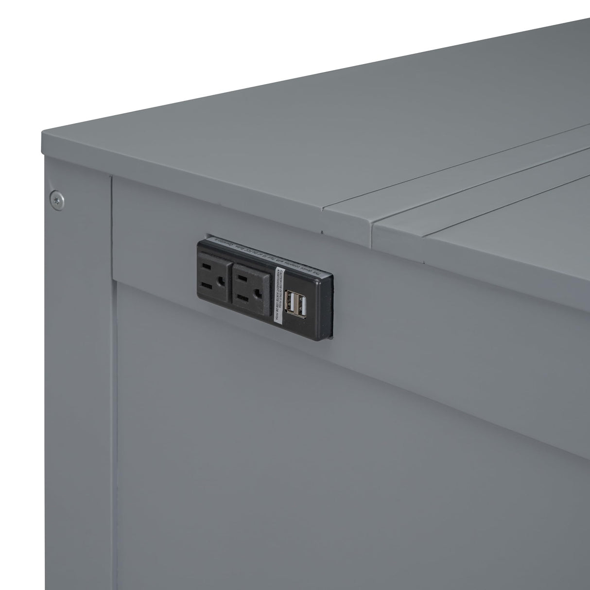 Harper & Bright Designs Full Size Murphy Bed with USB Port, Desk and Removable Shelves on Each Side, Full Platform Bed Wood Frame, for Guest Room Home Office - Gray Harper & Bright Designs