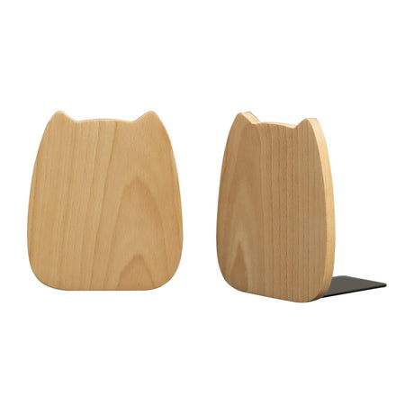 muso wood Bookends for Shelves, Book Ends for Home Office School Library Kitchen, Cute Book Stopper, Beech Book Holder 1 Pair muso wood