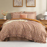 BLOOMHAVEN Queen Comforter Set - 7 Pieces Ruffle Brown Bedding Sets, Shabby Chic Farmhouse Bed in a Bag with Ruffle Comforter, Sheets, Pillowcases & Shams BLOOMHAVEN