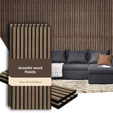 GZFDY 2-Piece Soundproof Wood Slat Wall Panels, 48" X 24" 3D Acoustic wall panel sound absorbing for Ceiling interior wall decor - Walnut GZFDY