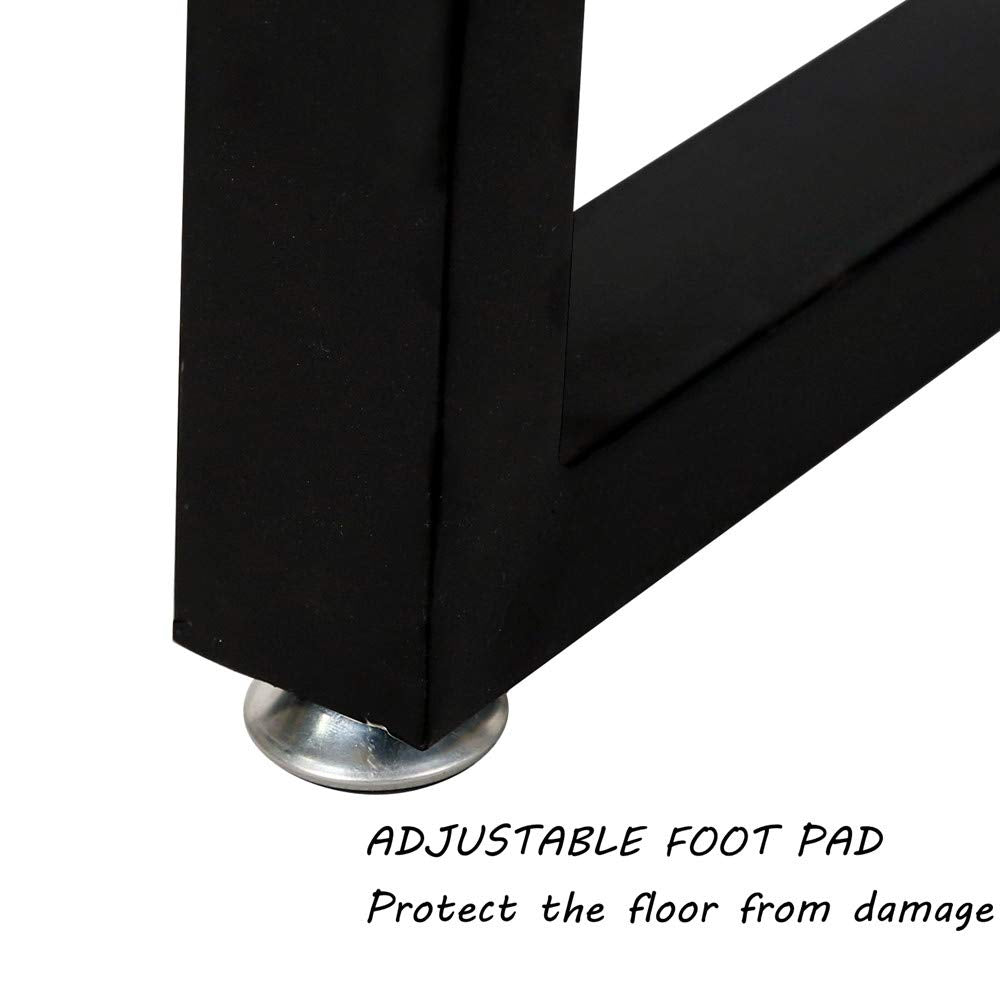 Metal Legs for Table Trapezoid Shape 28" H Tall Metal Table Leg Heavy Duty Metal Desk Legs Industrial Table Legs Set of 2,Black TIEOU
