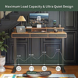 FEZIBO Height Adjustable Electric Standing Desk with 5 Drawers, 55 x 24 Inch Table with Storage Shelf, Sit Stand Desk Black Frame/Rustic Brown Top, FEZIBO