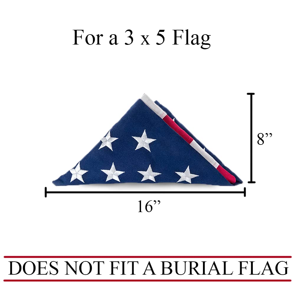 Bey-Berk Custom Personalized Solid Wood Triangle Glass Front Flag Display Case, Holds 3ft by 5ft Flag, Not Suitable for Burial or Memorial Flag (Mahogany) (Mahogany) Bey-Berk