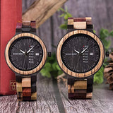 BOBO BIRD Women Wood Watches Colorful Wood WristWatches Week & Date Display Multifunction Handmade Quartz Watch Sport Chronograph Unique Wristwatch BOBO BIRD