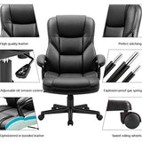 Furmax Office Executive Chair High Back Adjustable Managerial Home Desk Chair, Swivel Computer PU Leather Chair with Lumbar Support (Black) Furmax