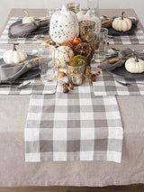 DII Buffalo Check Collection, Classic Farmhouse Placemat Set, 13x19, Gray & White, 6 Piece DII