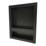 Redi Niche Double Recessed Shower Shelf – Black, Two Inner Shelves with Divider, 16-Inch Width x 20-Inch Height x 4-Inch Depth Tile Redi