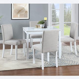 LUMISOL Dining Table Set for 4, 5-Piece Solid Wood Kitchen Table Set with 4 Upholstered Chairs for Kitchen, Dining Room, Home Bar, White LUMISOL