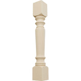 Ekena Millwork COL05X05X35LERW Legacy Tapered Cabinet Column (Top Block: 6", Bottom Block: 7"), 5"W x 5"D x 35 1/2"H, Rubberwood Ekena Millwork
