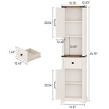 66" Tall Farmhouse Bathroom Storage Cabinet with Barn Doors and Drawer, Narrow Storage Unit, Adjustable Shelves & 5-Tier Storage Space, Freestanding Cabinet for Bathroom, Living Room, Kitchen Vabches