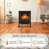 DUMOS Electric Fireplace Heater, 26” Freestanding Electric Fireplace Stove with 3D Flame Effect & Remote Control, Stylish Stove for Home with Safety Features, Adjustable Heat & 12H Timer, Charcoal DUMOS