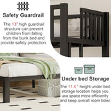 MoproBeti Triple Bunk Bed for Kids,Metal Heavy Duty 3 Bunk Beds with Storage Shelf & Ladder, Convertible Three Bunk Beds for Girls Boys Teens,Can be Separated into 3 Beds, Black MoproBeti
