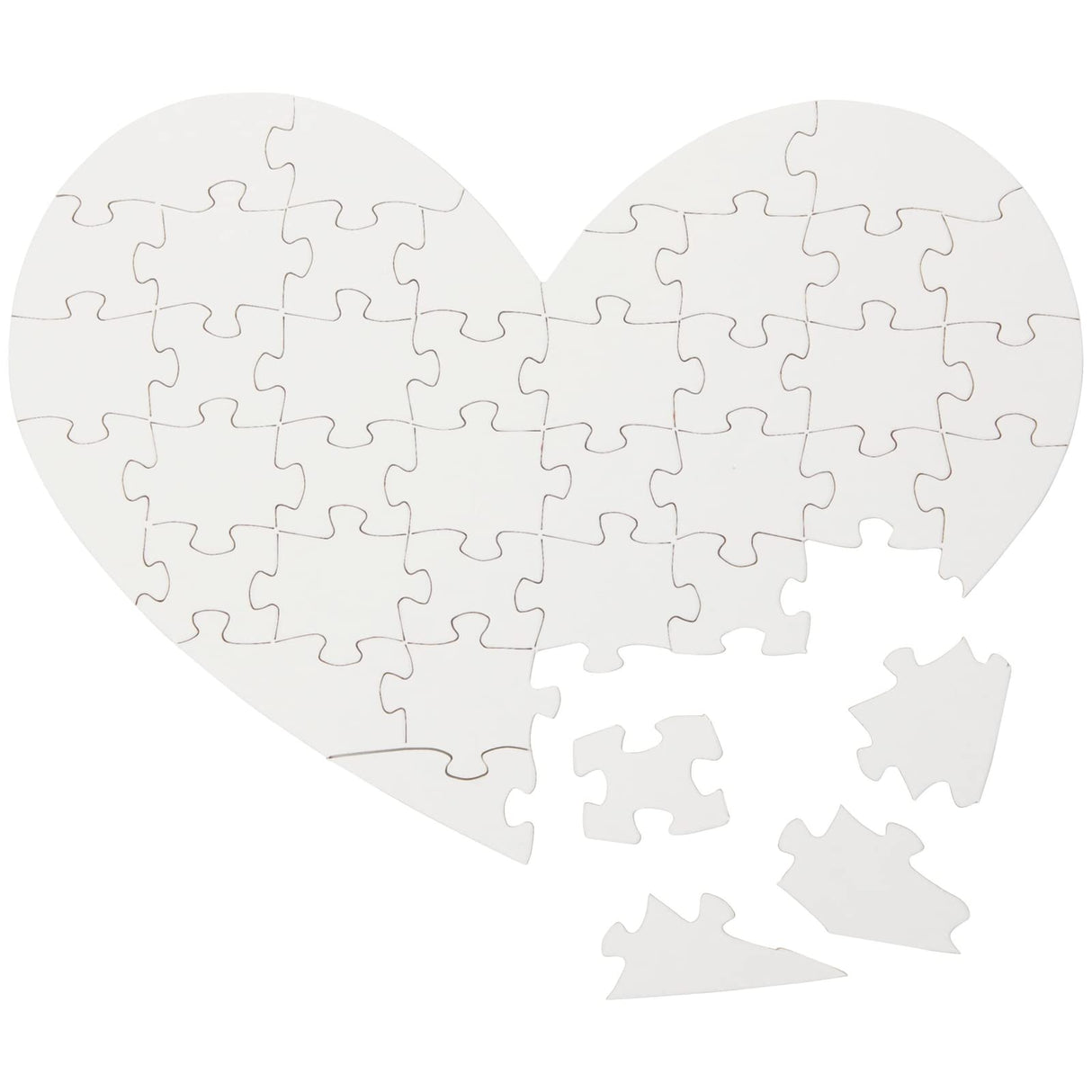 Set of 12 Heart Shaped Blank Jigsaw Puzzles to Draw On for Valentine’s, DIY Crafts (9 x 6 in, 40 Pieces Each) Bright Creations