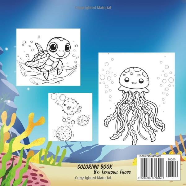 CUTE OCEAN: BOLD AND EASY COLORING BOOK WoodArtSupply
