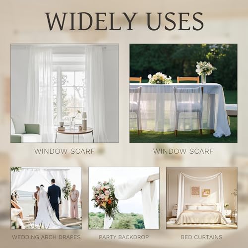 lazyzzz White Canopy Bed Curtains with Light Princess Bed Canopy Scarf for Full/Queen Metal Bed Frame,Wood Frame Bed-2 Panel Sheer Curtain lazyzzz