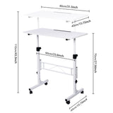 KLSMYHOKI Standing Desk Adjustable Height, Mobile Stand Up Desk with Wheels Small Computer Desk Rolling Desk, Portable Laptop Desk White Standing Table Home Office Desks 16"x31.5" Height 27"-43.5" KLSMYHOKI
