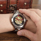 BOBO BIRD Brand Design Mens Wooden Automatic Mechanical Watches Multifunction Business Luxury Wood Watch for Men (Black) BOBO BIRD