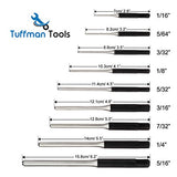 TuffMan Tools, Roll Pin Punch Set 9pc Craftsman Tool Set - Great Nail Punch for Gun Tool Kit Building and Removing Firing Pin with Tool Pouch TuffMan Tools