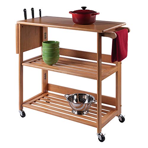 Winsome Radley Kitchen Cart, Light Oak - WoodArtSupply