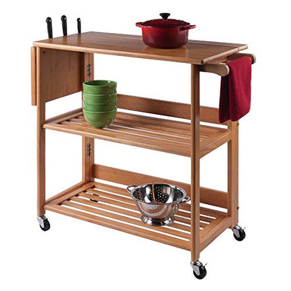 Winsome Radley Kitchen Cart, Light Oak - WoodArtSupply