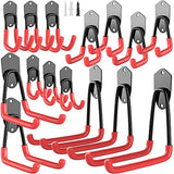 TORACK Garage Hooks Heavy Duty, 15 Pack Wall Mount Steel Utility Hooks&Hangers, Anti-Slip Rubber Coated, Garage Storage Organizer for Garden Tools, Power Tools, Ladders, Brooms, Bikes, Bulk Items TORACK