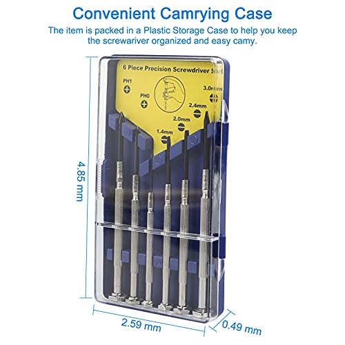 6 PCS Precision Screwdriver Sets, Eyeglass Repair Kit Screwdriver, Mini Screwdriver Set, Flat Head and Philips Head Screwdriver Sets, With 6 Different Sizes, Suitable For Watch, Electronic Re - WoodArtSupply